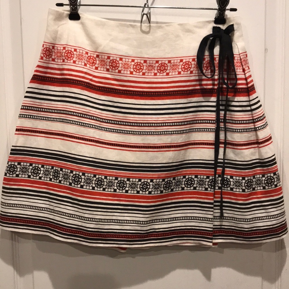 S5A (Saks) linen wrap skirt size 2